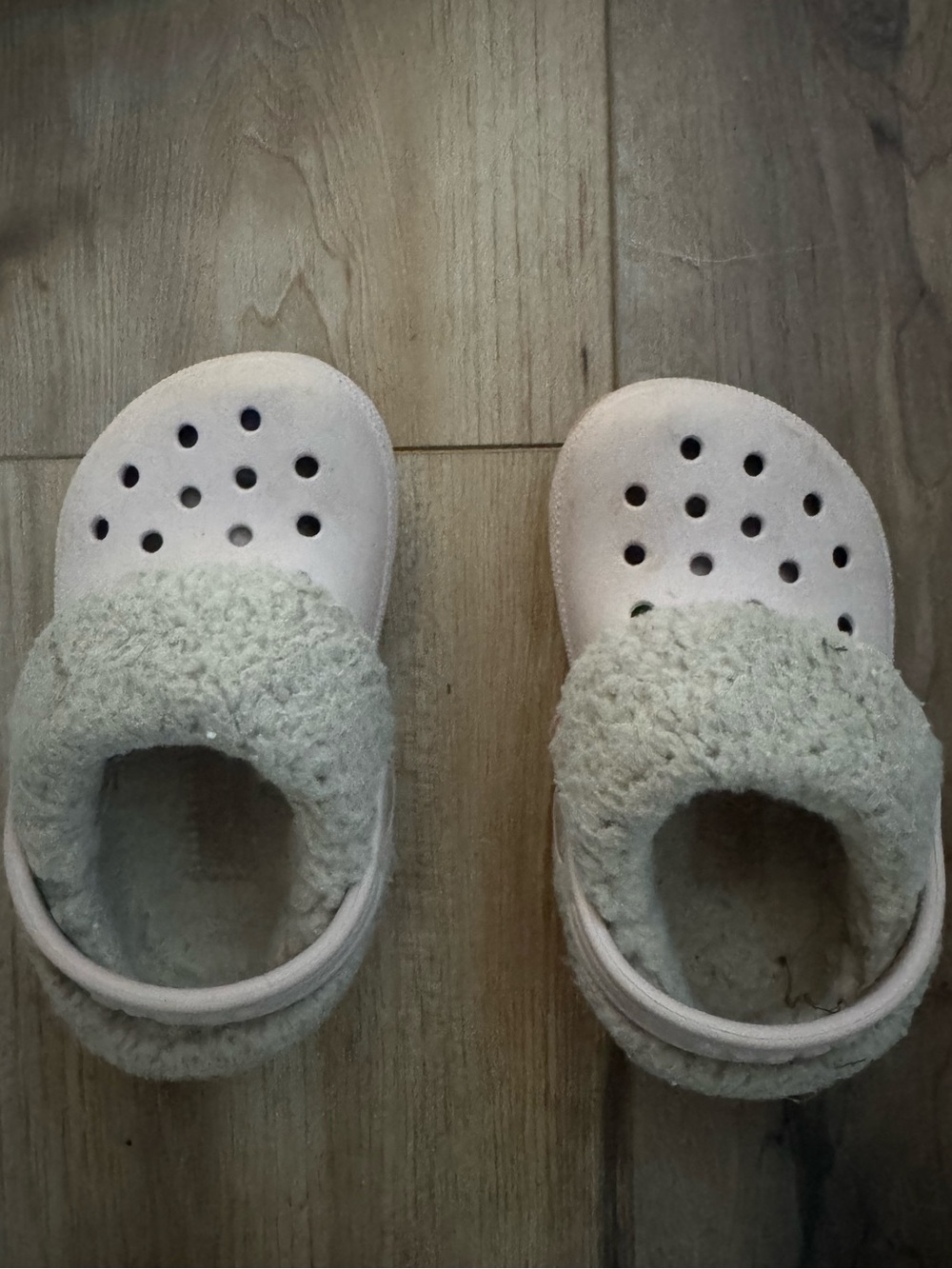 Toddler Lined Crocs, Light Pink, Sz 6